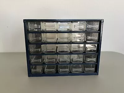 Vintage 25 Drawer Raaco Metal Storage Cabinet Organizer Blue • $79.99