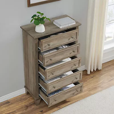 5-Drawer Dresser Wooden Storage Dressers Chests Of Drawers For Bedroom Home • $172.12