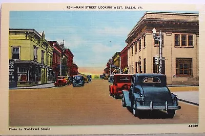 Virginia VA Salem Main Street West Postcard Old Vintage Card View Standard Post • $0.50