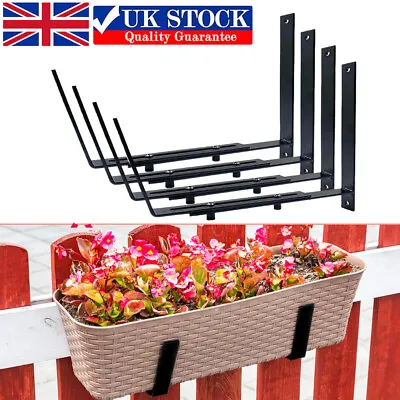 4 Packs Window Planter Box Brackets Adjustable Flower Box Holder Wall Mount UK • £13.09