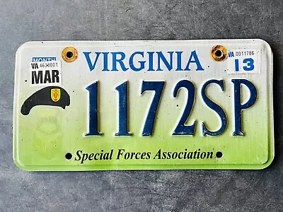 Virginia Special Forces Association License Plate——check It Out——— • $24.50