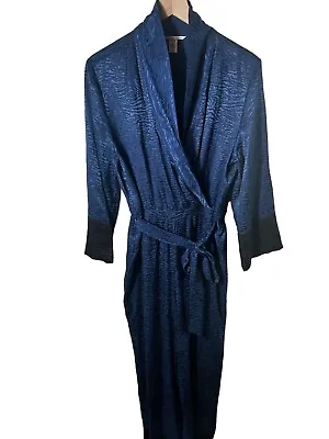 VICTORIA SECRET Pajama Jumpsuit Size M Blue And Black Zebra Lounge Wear Pull On • £38.55