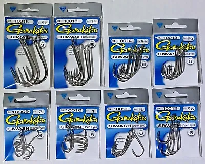 Gamakatsu  Siwash Hook Nickel Open Eye Sizes 2 - 8/0  Choose  Free Ship • $7.99