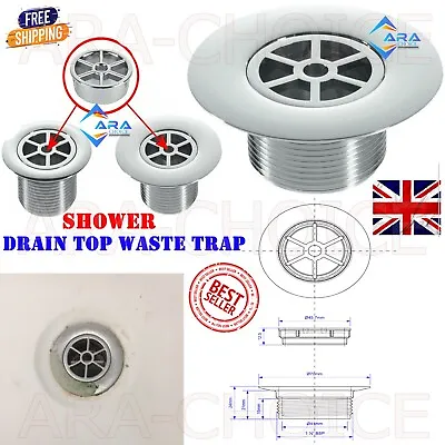 70mm Replacement Shower Drain Top Hair Waste Trap Chrome ABS 1.5  Inches Thread • £8.19