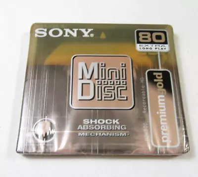 Sony Minidisc 80 Min Re-Recordable Media Premium Gold MDW80D Sealed • $11.50