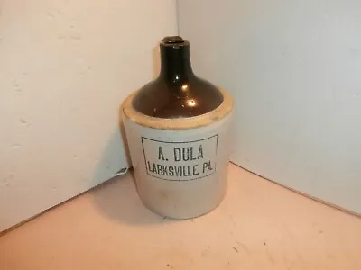 A. Dula Stoneware Whiskey Jug  1/2 Gal. Larksville PA Lake Harmony • $229.99