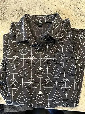 Volcom Classic Fit Mens Shirt Large Black Short Sleeve Casual Button Up • $2.99