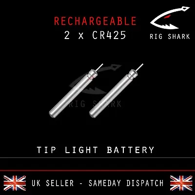 Rig Shark™ 2 X CR425 Rechargeable Battery For Sea Fishing Rod Tip Light • £6.99