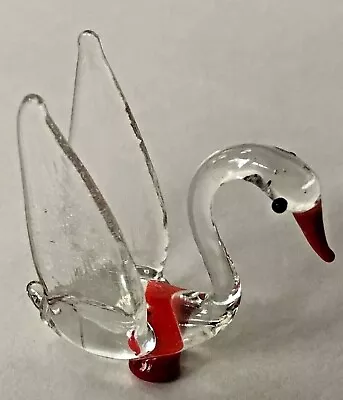 New! Vintage MURANO Style ART GLASS SWAN GOOSE PELICAN Figurine • $14