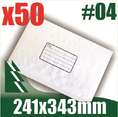 #04 X 50 Bubble Mailers 241x343mm Padded Bag Envelope B4 BM4 #4 • $19.99