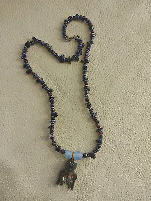Armadillo Vertebrae Fossil And Baltic Amber Necklace - Rare Venetian Beads • $125