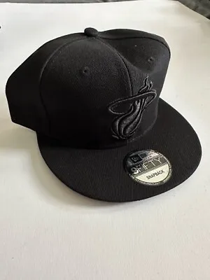 Miami Heat NBA 9 Fifty Adjustable SnapBack Baseball Cap Black • £30