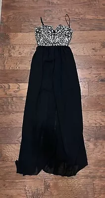 B Darlin Womens Sz S 3/4 Prom Formal Black Long Maxi Dress B#2 • $25