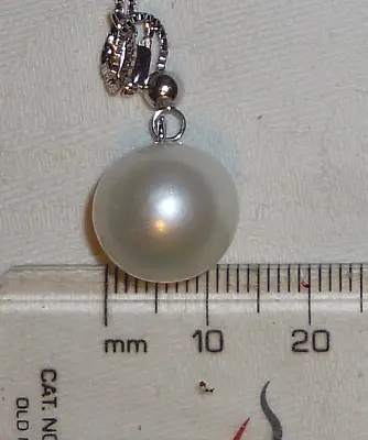 £105 • Buy 925 S. Silver & 14mm Natural 20ct Southsea Pearl Adjustable Lariat Necklace