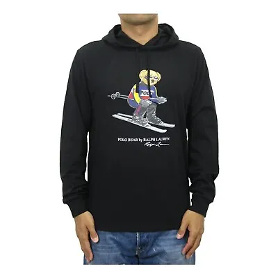 Polo Ralph Lauren Long Sleeve Hooded Polo Bear T-Shirt - Black With Skier • $79.99