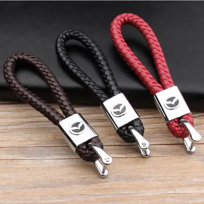 For Mazda 6 3 2 Cx-5 Mx-5 Car Logo Key Chain Fobs Leathe Weave Straps Keyring • $8.04