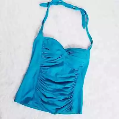 La Blanca Women Size 8 Ruched Halter Top Swimwear TOP ONLY • $10