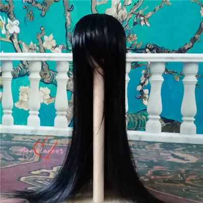 1/8 1/6 1/4 1/3 Uncle BJD Wig Long Straight Doll Hair Long Bangs Solid Black • $15.01