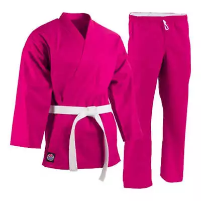 ProForce 6 Oz Karate Uniform Elastic Drawstring Pants Poly Cotton Blend Pink • $29.99