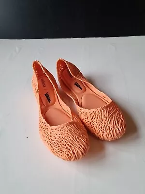 Melissa Campana Flat Shoes Pumps In Pale Orange. Size EU 35/36 UK Size 3 • £24.99