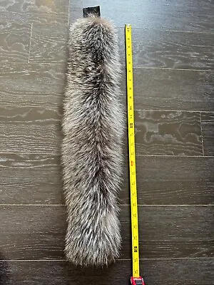 25 In GENUINE Silver FOX FUR HEADBAND NECK WRAP SCARF • $69.99