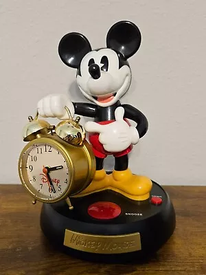 Disney Mickey Mouse Animated Talking Alarm Clock Tested Working Bell Clock • £86.86