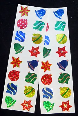 Mrs Grossman Vintage Two 2x6  Sticker Sheets Glitter *Christmas Ornaments* • $3.79
