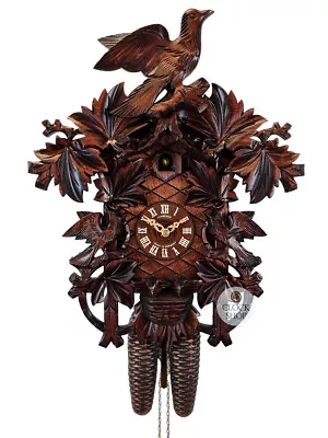 Birds & Leaves 8 Day Mechanical Carved Cuckoo Clock 42cm By SCHNEIDER • $1035