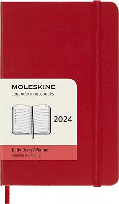 Moleskine Daily Agenda 12 Months 2024 Agenda 2024 Size Pocket 9x14 Hard Cover • $23.41