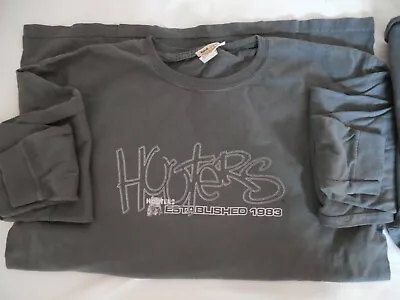 New Men's HOOTERS Long Sleeve T-shirt Dark Gray Cotton Soft Stretchy XXLarge • $12.28