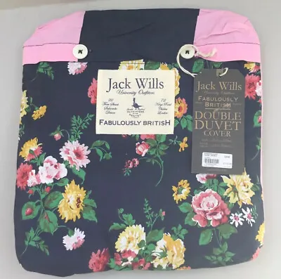 £60 • Buy Jack Wills Eynsford Duvet Cover Double Floral/Stripes  Reversible New With Tags