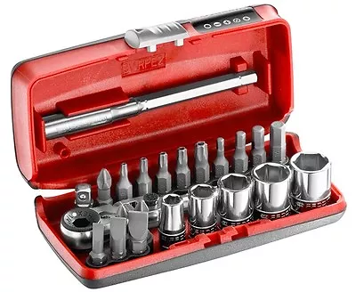 £101.06 • Buy Facom Tools R1pico 1/4 Drive Socket Set With Flexi Head Ratchet Sockets + Bits