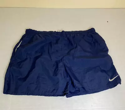 Vtg Nike Swim Trunks Men's Large Nylon Windbreaker Running Shorts Lined Blue • $6