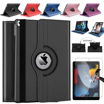 For IPad 10.2 9th 8th 7th Gen 360 Rotating Leather Stand Case / Screen Protector • $11.96