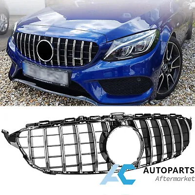 GT R AMG Style Grill Bumper Grille W/Camera For Mercedes Benz W205 C250 C300 • $69.99