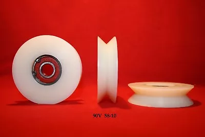 £12 • Buy 58mm Precision Nylon Pulley Wheel With 90° V Groove Guiding Rail Sliding Door