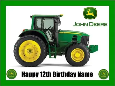 John Deere Tractor Cake Topper Edible Icing Birthday Cake Decorations #01 • $7.14