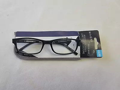 MSR $27 Magnivision By Foster Grant Reading Glasses +2.00 Black Frames Brandon • $12.85