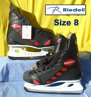 Riedell Black Ice Hockey Skates Male Adult Size 8 Model 45 Acro III - Brand NEW • $54.99