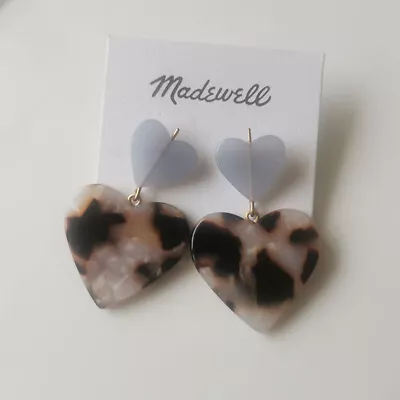 New MadeWell Resin Heart Drop Earrings Gift Fashion Women Party Holiday Jewelry • $10.59