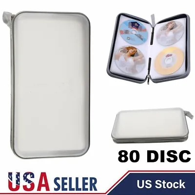 $8.99 • Buy USA 80 Disc CD DVD Blu Ray Carry Case Holder Bag Wallet Storage Ring Binder Book