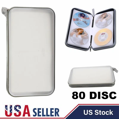 $8.99 • Buy USA 80 Disc CD DVD Blu Ray Carry Case Holder Bag Wallet Storage Ring Binder Book