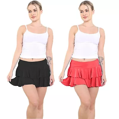 Ladies RaRa Skirt Layered Frill UV Neon Plain Dance Club Wear Party Fancy Dress • $19.18