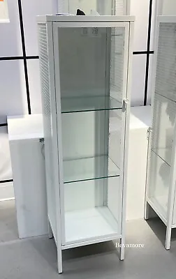 IKEA BAGGEBO Cabinet With Glass Door Glass Shelves/metal/white 13⅜ X11¾ X45⅝  • $177.99