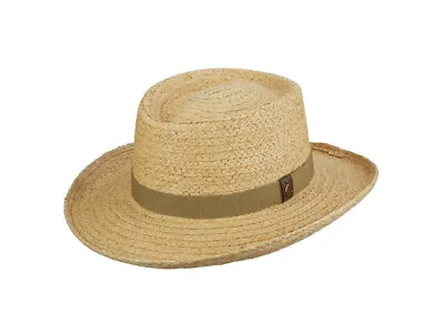  DRIVER  Unisex Raffia Straw Golf Gambler Hat By Scala Style# 321 • $64