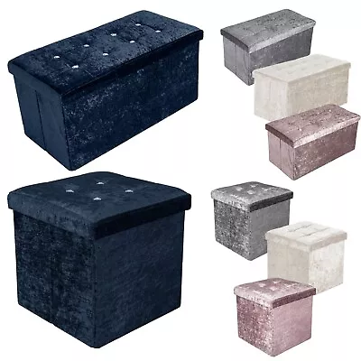 Velvet Foldable Storage Boxes With Lid For Kids Toys Clothes Organizer Bedroom • £29.99
