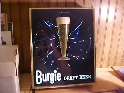 BURGIE BEER MOTION SIGN LIGHTED  50'S Burgermeister BACK BAR LIGHT San Francisco • $177.50