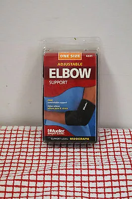 Mueller One Size Black Adjustable Elbow Support Sport Care 6331Fits L/R 2 Braces • $17.99