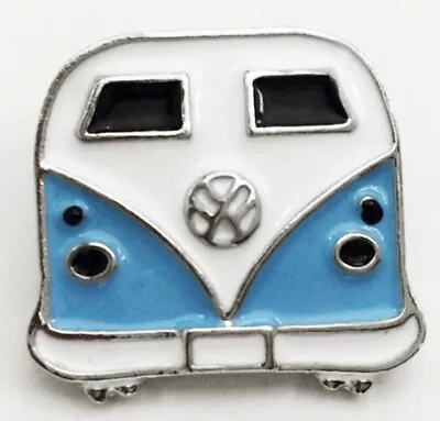 Snap In Button Charm Fits Ginger Snaps Style Jewelry Blue Vw Bus Vehicle #50 • $2.50