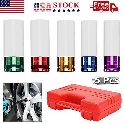 5 PCS Set 1/2” Inch Impact Drive Lug Nut Socket Non-Marring Thin Walled • $23.95